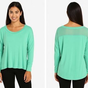Charlotte Russe Women's Mint Green Mesh Top